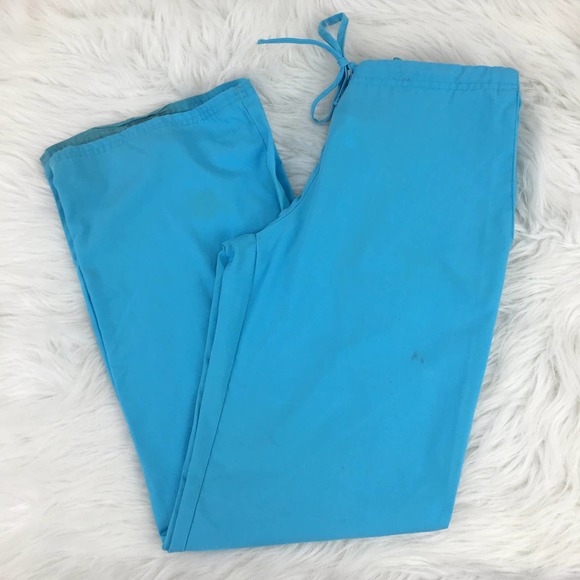 SB Scrubs XS Blue Teal Scrub Pants Elastic Tie